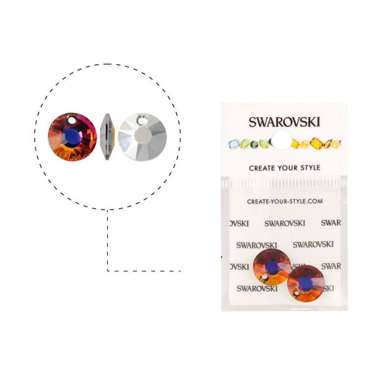 6724 swarovski sun crystal volcano P 12mm x 2unds