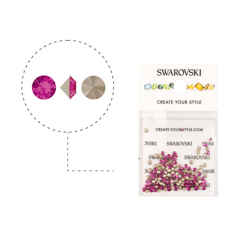 1028 swarovski chaton fuchsia F PP16 x gruesa