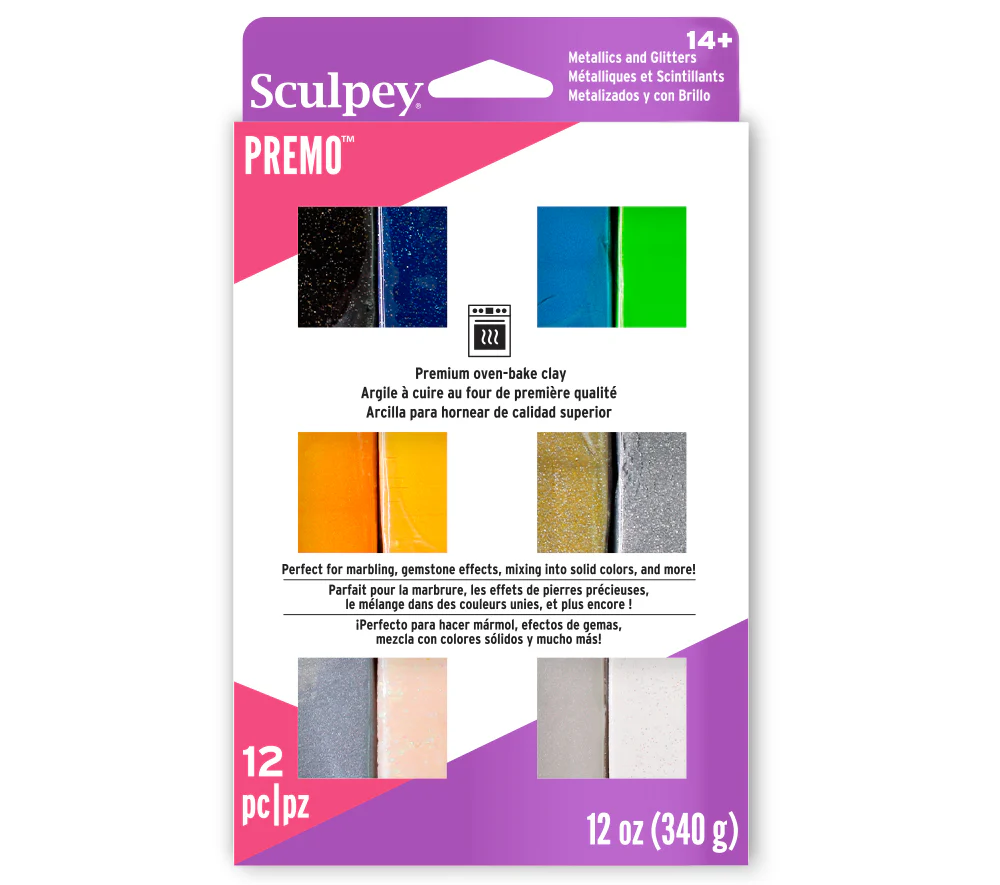 Sculpey Premo Multipack Metallics Y Glitters, 24 x 1 oz (28 g)