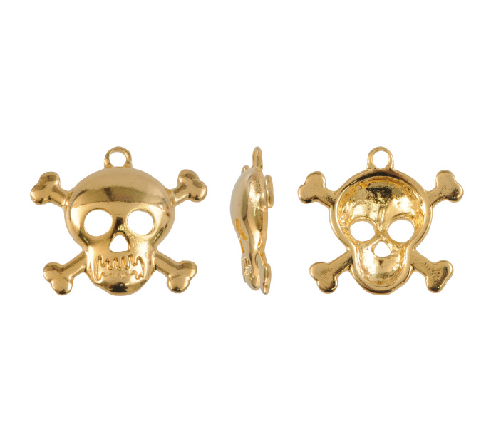 Herraje calavera Z3338 22x24mm dorado x und