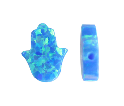 Mano hamsa opal 11x13mm azul 05 x und