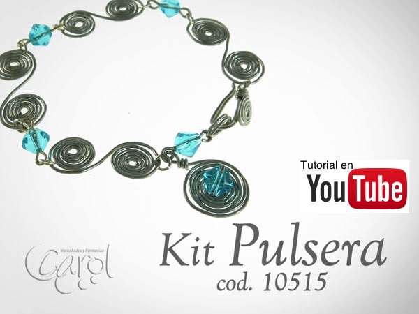 Kit pulsera caracol azul