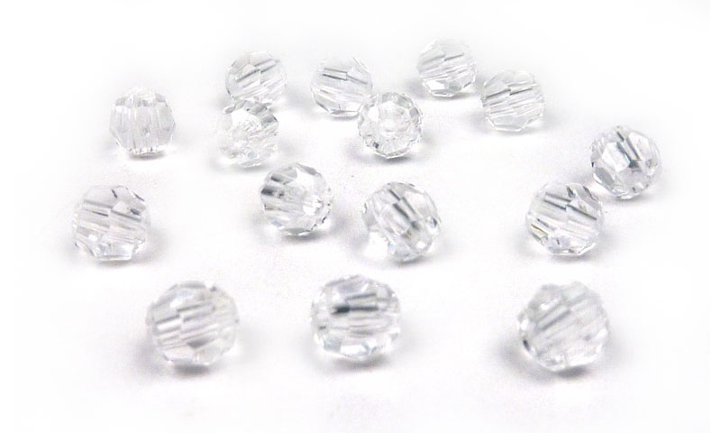 Acrilico 2022 redonda facetada 6mm cristal x lb(4.250pcs)