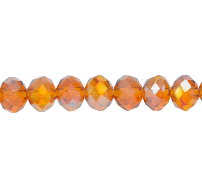 Murano rondela facetada 6mm smoked topaz 12AB x 95und