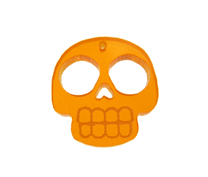 Calavera acrilica naranja 17x18mm x und