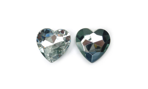 Acrilico K1019 corazon con cono 10mm crystal 2 x und