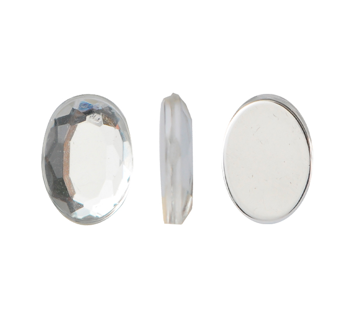 Acrilico K1023 oval plano 6x8mm crystal 2 x und