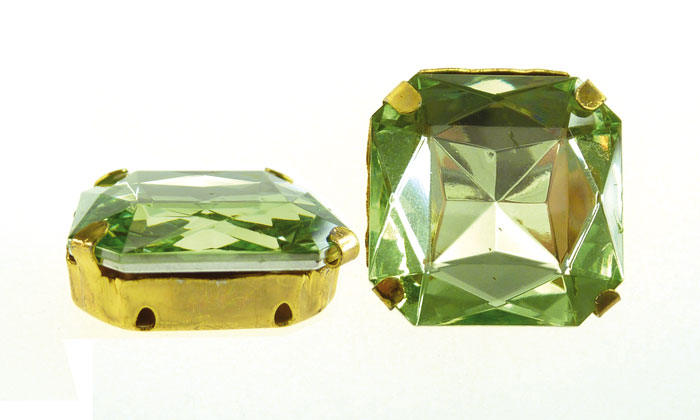 Acrilico K1034 asscher con cono 23mm/oro peridot 34 x und