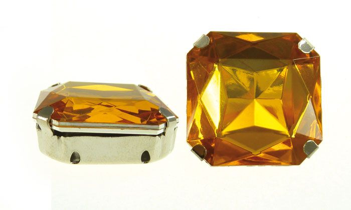 Acrilico K1034 asscher con cono 23mm/nq ligth smoked topaz 12 x und