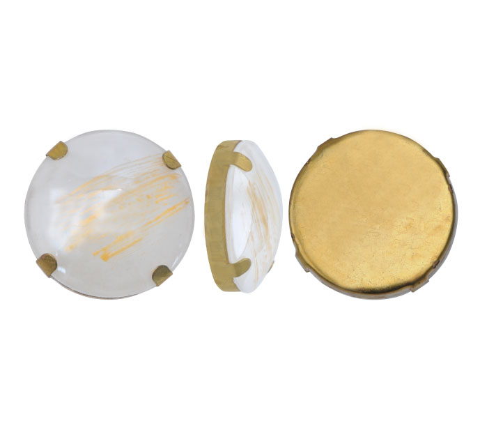 Acrilico redonda 30mm oro/crema x und