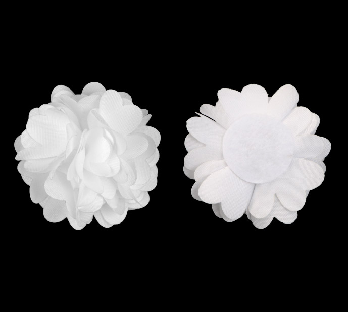 Flor tela 4cm 1 blanco x und