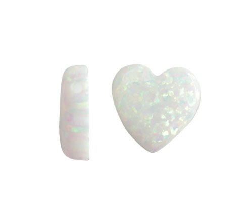 Corazon opal 10mm blanco 17 x und