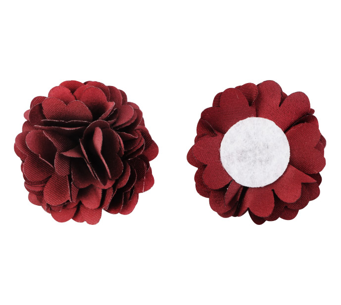 Flor tela 4cm 9 marsala x und