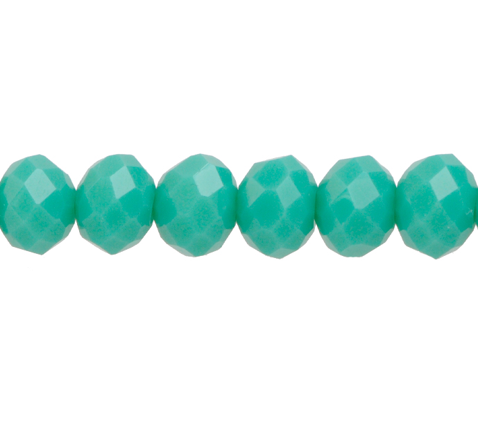 Murano rondela facetada 8mm green turquoise 76-1 x 72und