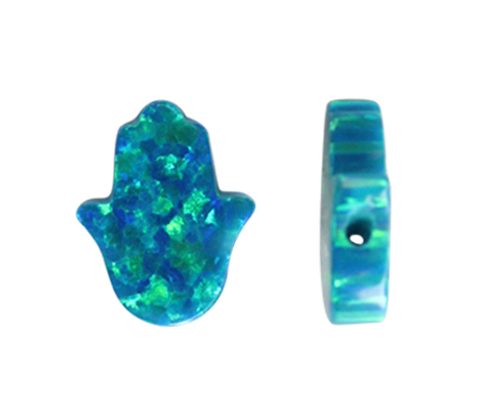 Mano hamsa opal 11x13mm blue zircon 36 x und