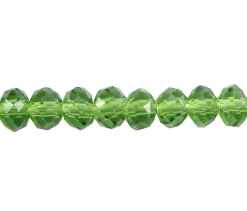 Murano rondela facetada 4mm olivine 8 x aprox 145unds