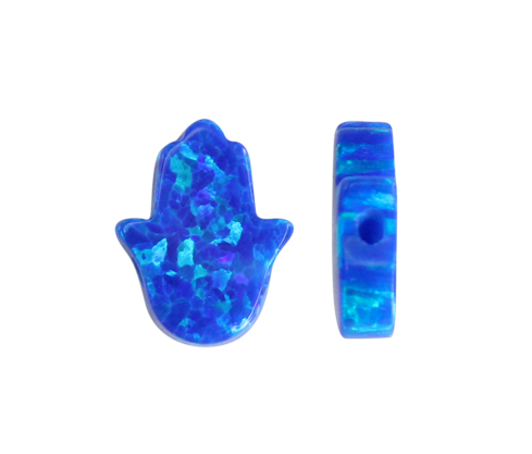 Mano hamsa opal 8x10mm azul 50 x und