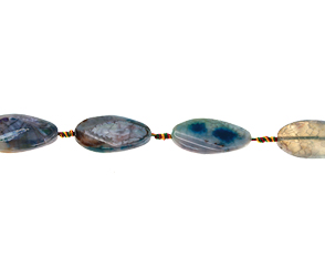 Sarta oval 25x50mm grey fire agate x 6unds