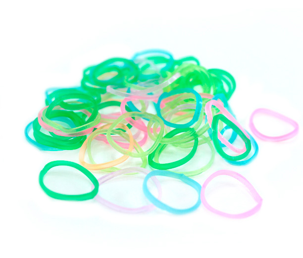 Bandas Loom Bandz glow x 600 pcs + 25 C-clips