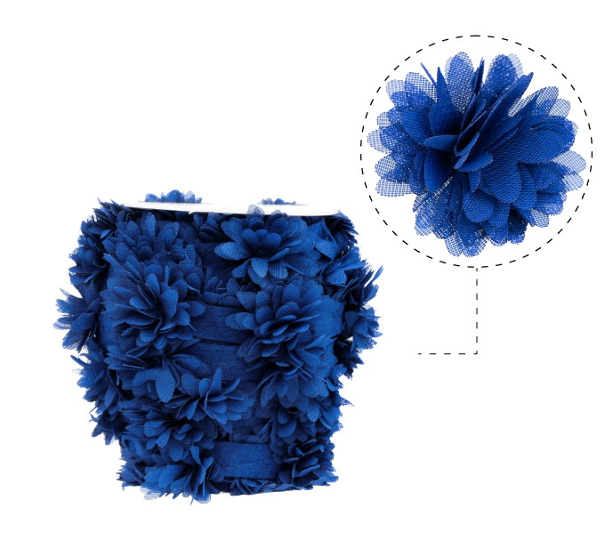 Flor organza 4-4.5cm N.26 azul rey x 10yd (17pcs x yd)