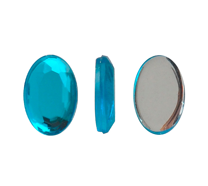 Acrilico K1023 oval plano 4x6mm blue zircon 39 x und