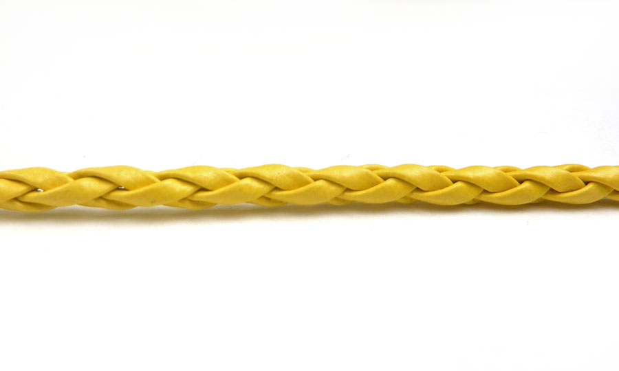 Cuero trenzado 3mm amarillo x mt