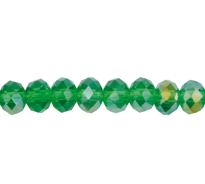 Murano rondela facetada 4mm peridot 6AB x aprox 125unds