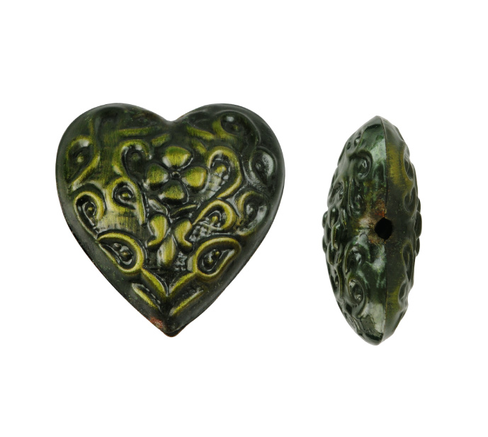 Herraje hindu K2215 corazon verde x und