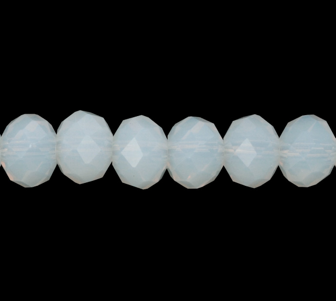 Murano rondela facetada 8mm white opal 113 x 65unds