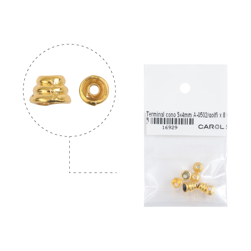 Terminal cono 5x4mm A-0502/golfi x 8 unds