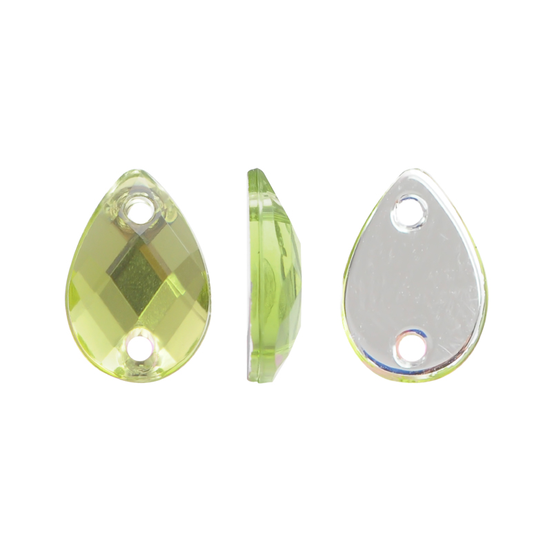 Piedra hilo B27 gota plana 6x10mm olivine 38 x und