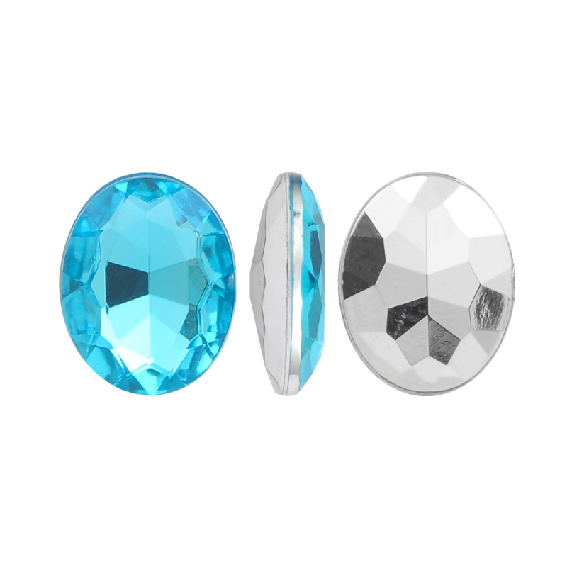 Acrilico K1022 oval con cono 8x10mm aquamarine 25 x und