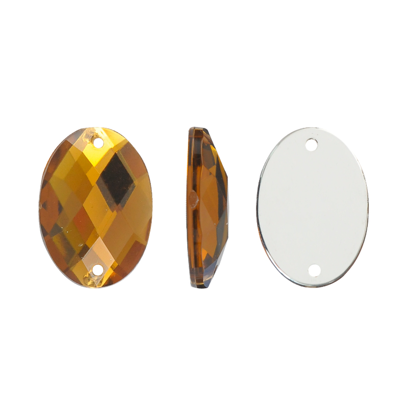 Piedra hilo B29 oval plano 13x18mm smoked topaz 12 x und