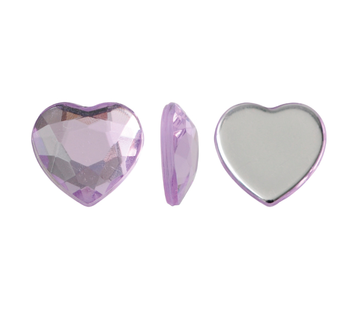 Acrilico K1020 corazon plano 8mm violet 9 x und