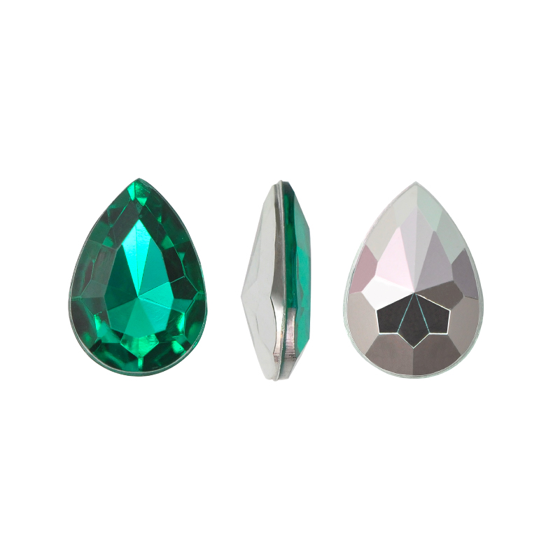 Acrilico K1017 gota con cono 7x10mm emerald 6 x und