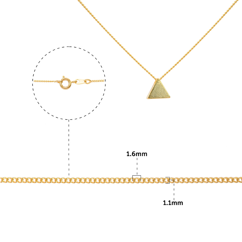 Cadena golfi dije triangulo 130S/1.1x1.6mm/42cm x und