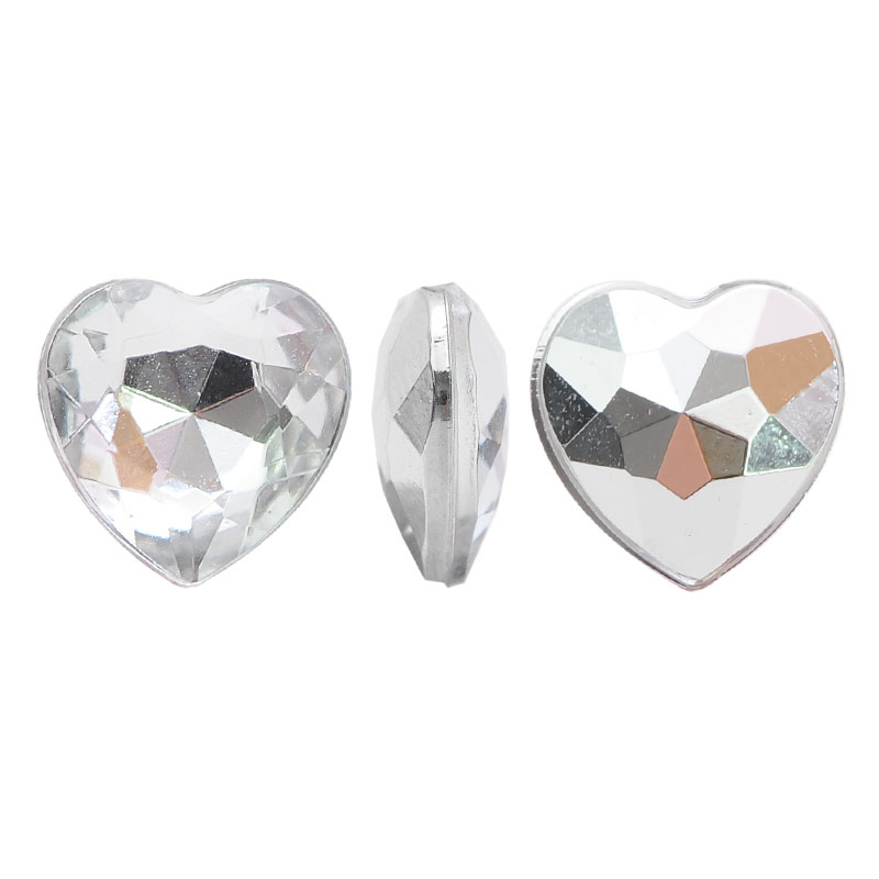 Acrilico K1019 corazon con cono 8mm crystal 2 x und