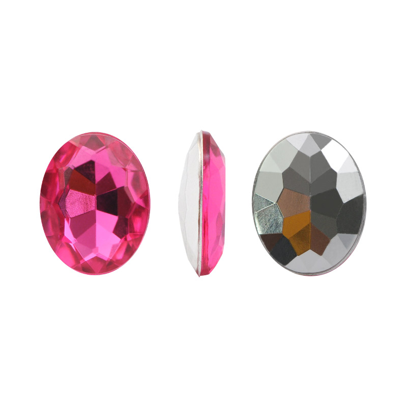 Acrilico K1022 oval con cono 8x10mm indian pink 24 x und