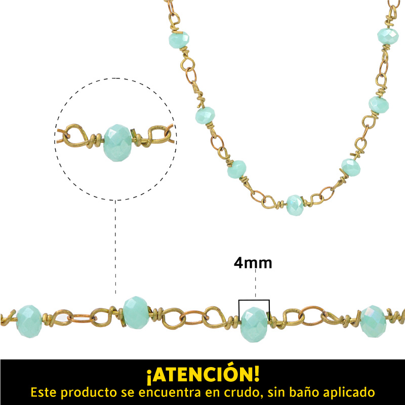 Cadena rondela 4mm C095AB menta AB /R x metro