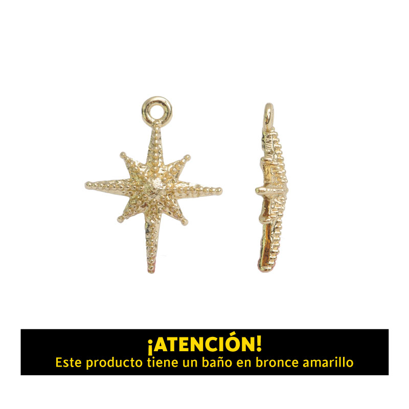 Dije estrella larga 22.6mm x 17xx B/A x par