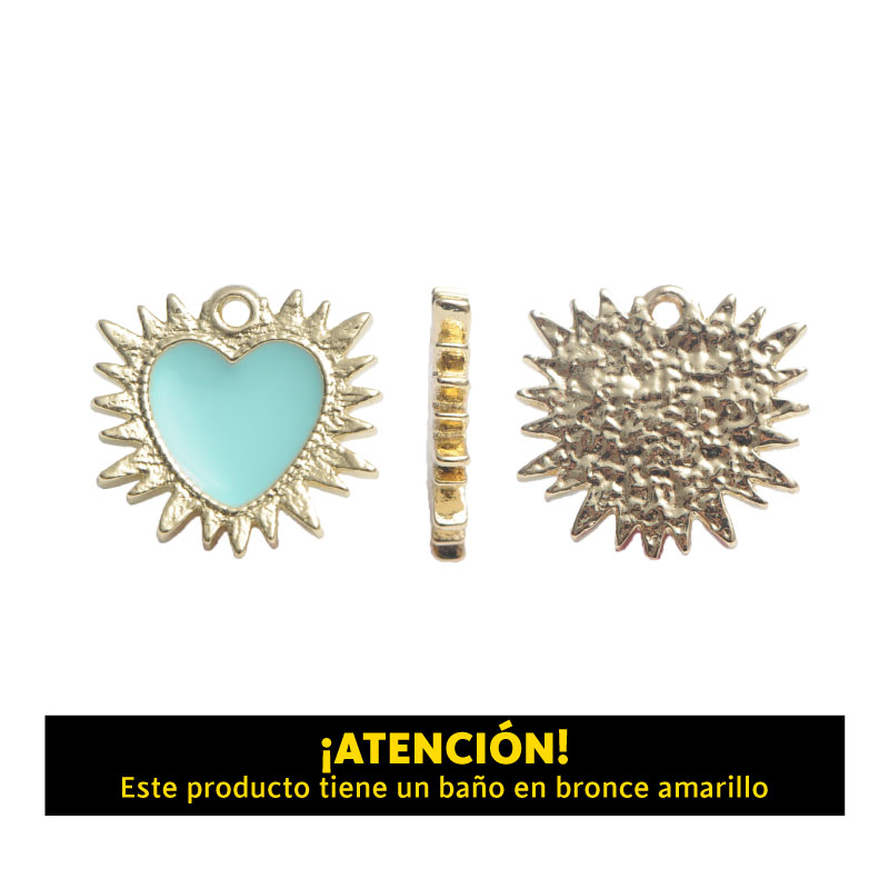 Dije corazon shine 20mm menta x par