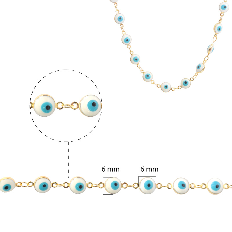 Cadena brass ojo de fatima 6mm/golfi x m