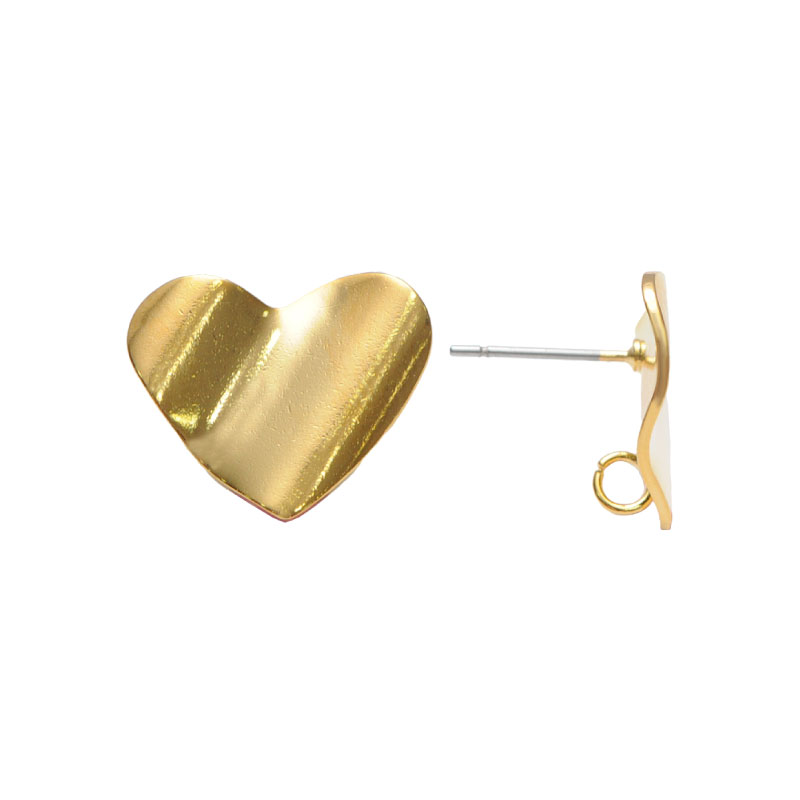 Arete corazon prensado con argolla 18mm/golfi x par