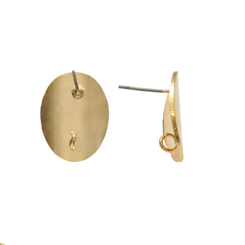 Arete oval concavo con argolla 20mm/golfi x par