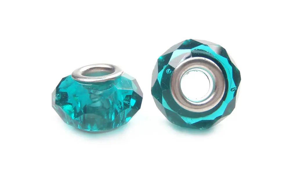 Pandora 9x14mm facetada blue zircon 8 x und