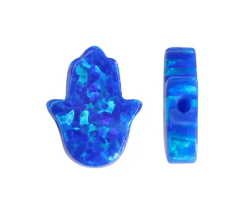 Mano hamsa opal 11x13mm azul 50 x und