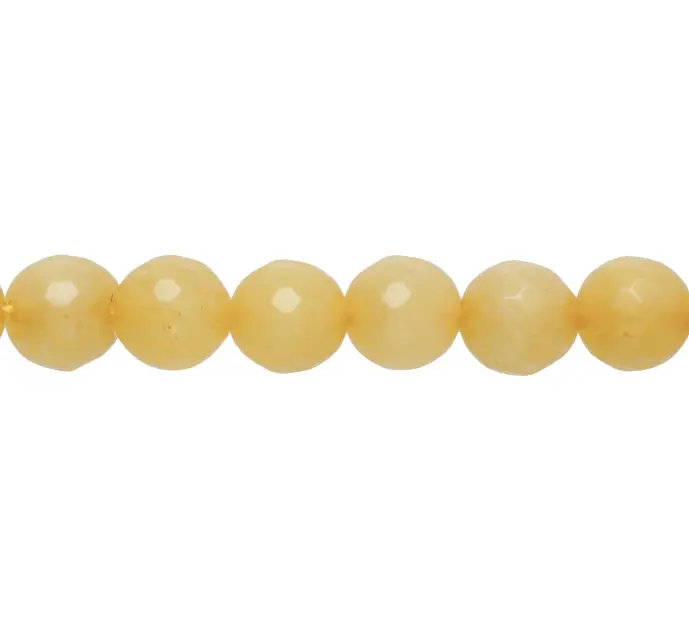 Sarta redonda facetada 8mm yellow agate x 48 unds