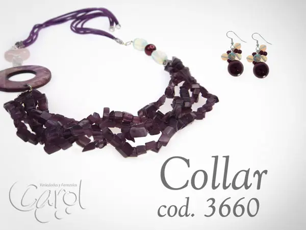 Collar Madre perla morado x und