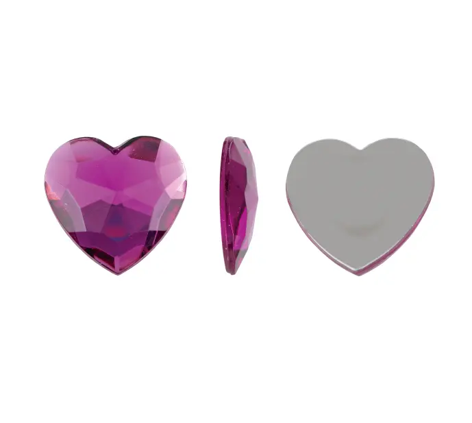 Acrilico K1020 corazon plano 25mm purple velvet 5 x und