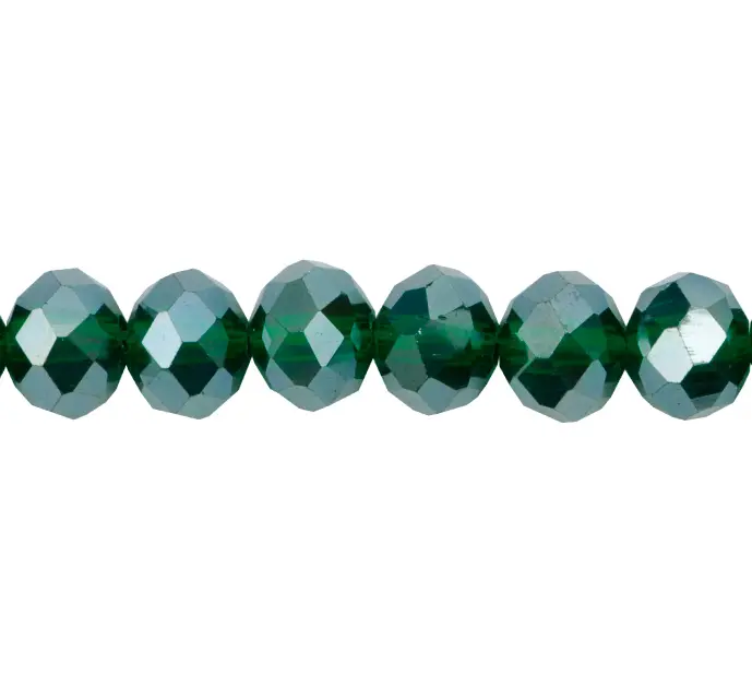 Murano rondela facetada 8mm emerald 20AB x aprox 68unds